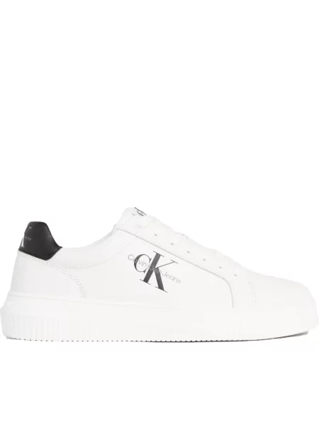 Trampki Calvin Klein Jeans z nadrukiem casual sznurowane białe