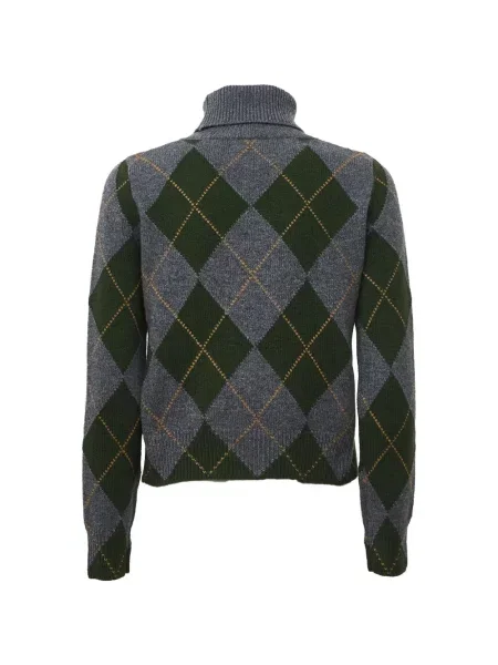 Pulover Beyou din cașmir cu model argyle gri