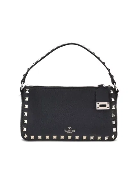 Torebka skórzana Valentino Garavani skórzana z ćwiekami czarna