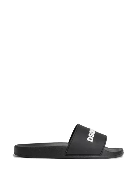Papuci Dsquared2 slip-on cu autograf negru