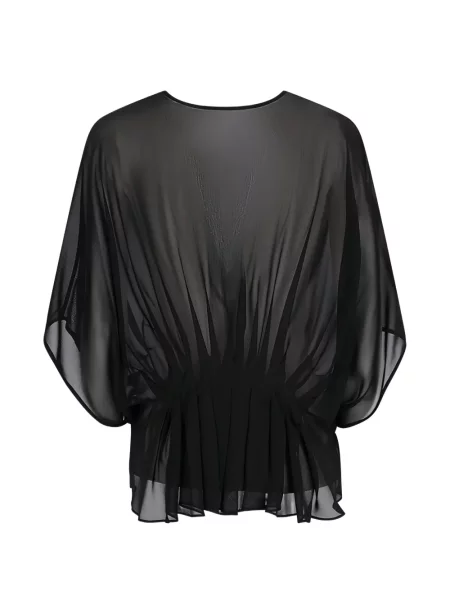 Selyem v-nyakú dzseki Max Mara fekete