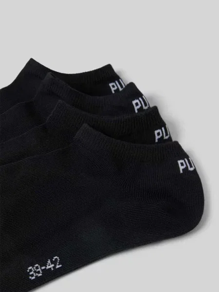 Skarpety do sneakersów z logo w zestaw 4 szt. Puma czarne