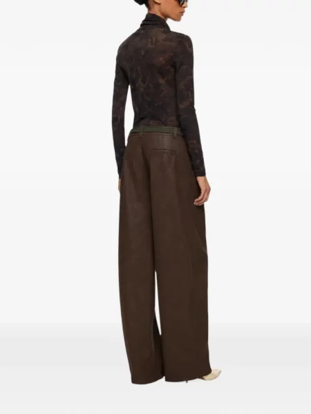 Pantaloni Pinko din piele maro