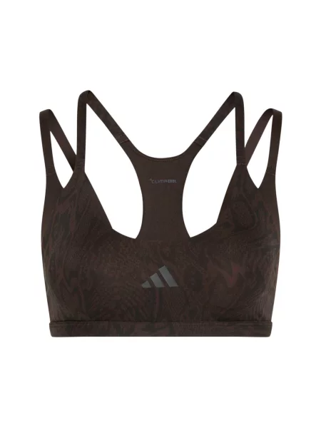 Podprsenka adidas Optime Workout Snake Strappy Light Support Bra Aurora Coffee/ Black XS hnědá