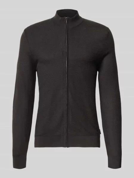 Kardigan rozpinany z wełny ze stójką Joop! Collection czarny