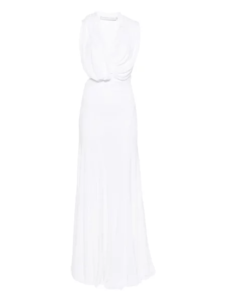 Rochie maxi Christopher Esber drapată de costum alb