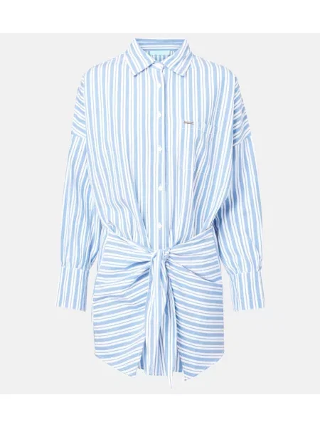 Sukienka koszulowa Melissa Odabash w paski garniturowa niebieska