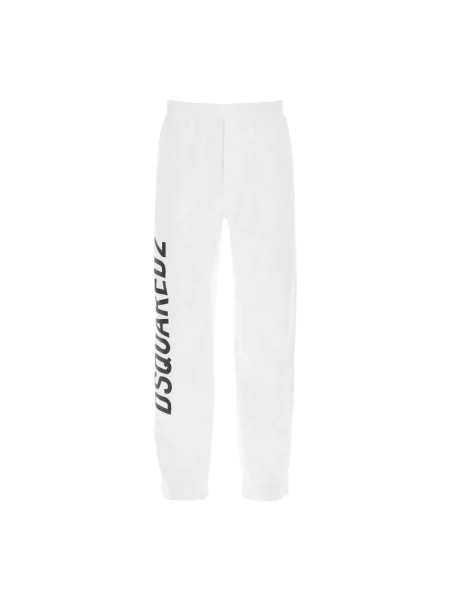 Spodnie dresowe Dsquared2 z nadrukiem białe