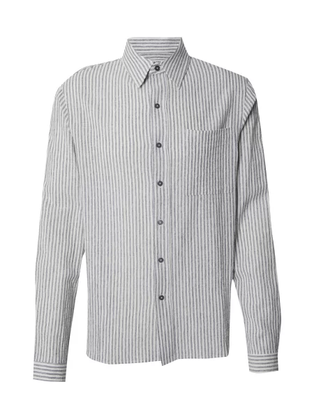 DAN FOX APPAREL Košeľa Mio sivá biela
