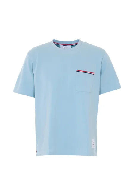 Tricou Thom Browne cu decolteu rotund albastru