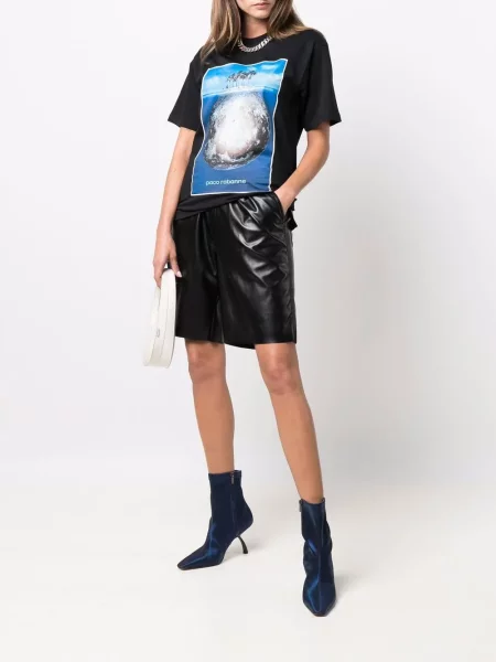 Tričko Paco Rabanne s potiskem černé