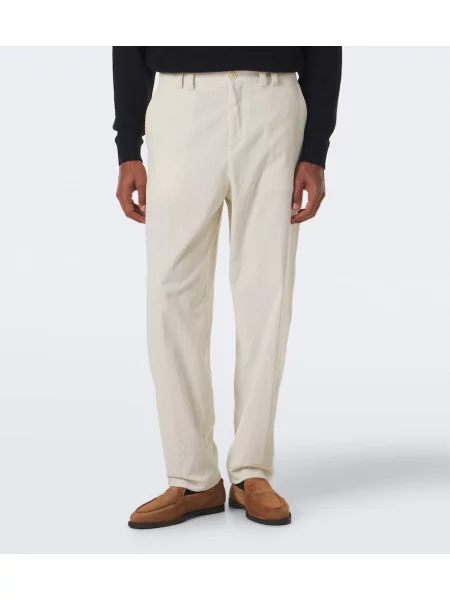 Pantaloni Canali de catifea cord alb