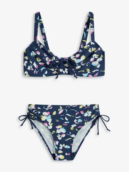 Bikini minimizer 2 części z wiązanymi troczkami niebieskie