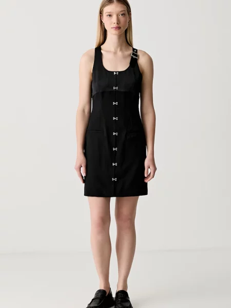 Karl Lagerfeld Jeans rochie cu vâscoză negru