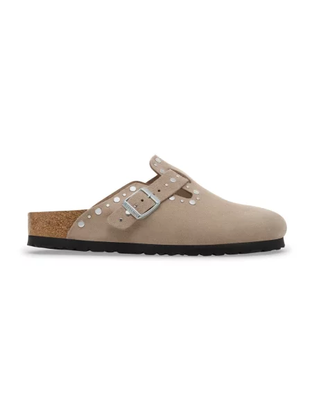 Kapcie Birkenstock skórzane beżowe