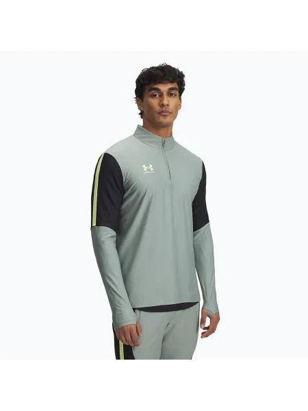 Мъжки футболен суитшърт Under Armour Challenger Pro Zip силикаево зелено соник жълто черно