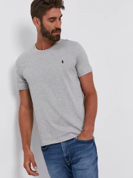 T-shirt z wyhaftowanym logo Polo Ralph Lauren Underwear szare
