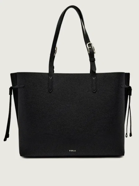Bőr bőr táska Furla fekete
