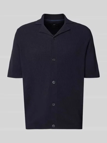 Koszula casualowa o kroju regular fit w imitacji bouclé Fynch-hatton granatowa