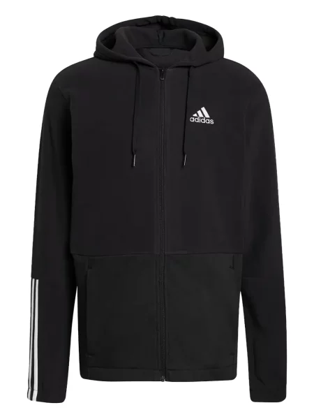 Tricou polo Adidas cu dungi alergare cu autograf negru