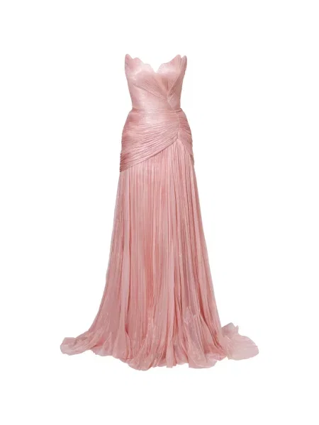 Rochie maxi Iris Serban fără bretele roz