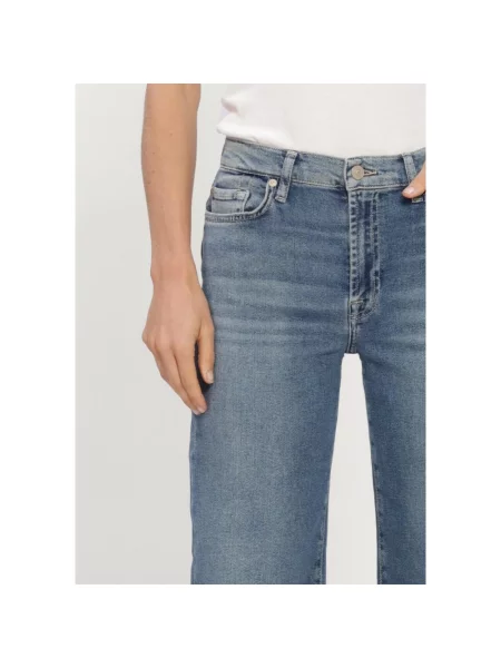 Szerokie jeansy 7 For All Mankind niebieskie