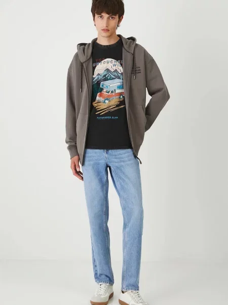 Свитер Medicine с капюшоном с принтом коричневый