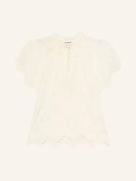 Lollys Laundry Bluzka Kalill Z Falbankami beige beżowa