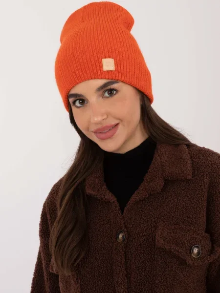 Șapcă Fashionhunters tricotate portocaliu