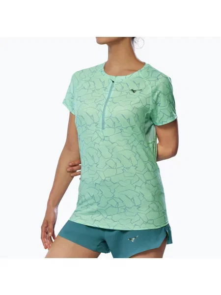 Běžecké tričko Mizuno Graphic Trail Tee neo mint zelené