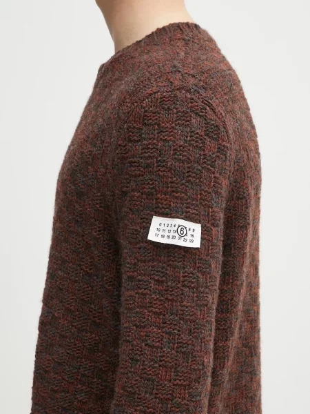 Шерстяной свитер Mm6 Maison Margiela коричневый