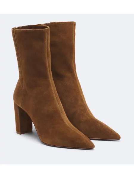 Cizme scurte Aquazzura din piele de căprioară maro