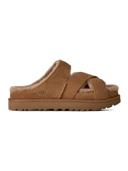 Klapki Ugg na ramiączkach brązowe