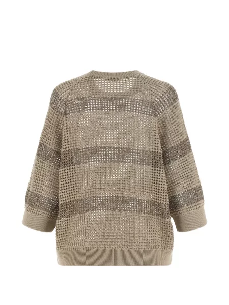 Pulover Brunello Cucinelli cu paiete cu dungi