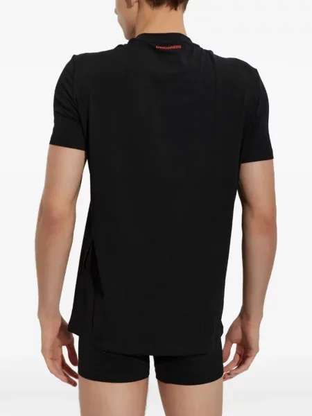 Tricou Dsquared2 cu imagine cu decolteu în V negru