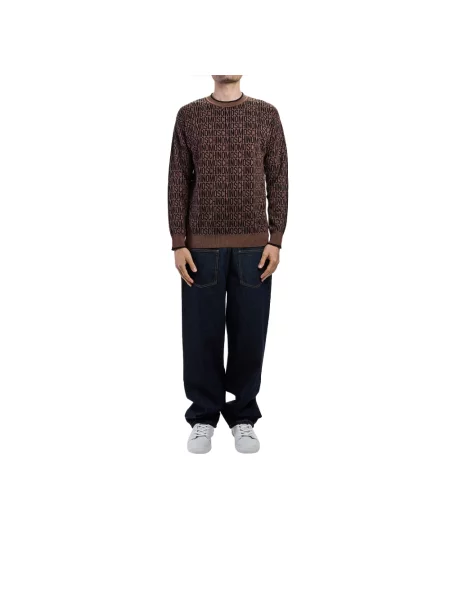 Bluza Moschino wełniana z logo brązowa
