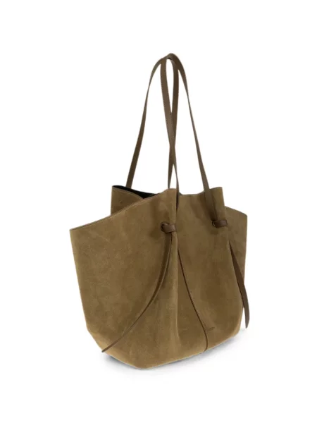 Geantă shopper Yuzefi din piele de căprioară maro