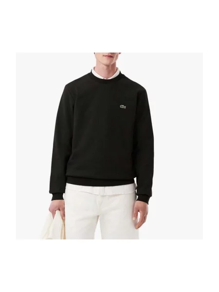 Geacă Lacoste din fleece clasică negru