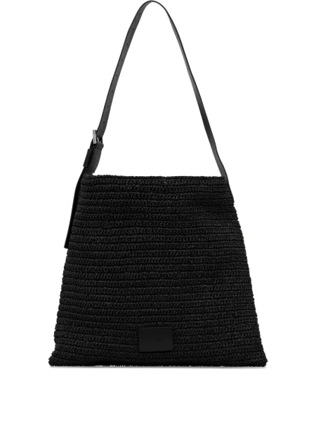 Geanta de piele Allsaints din piele negru