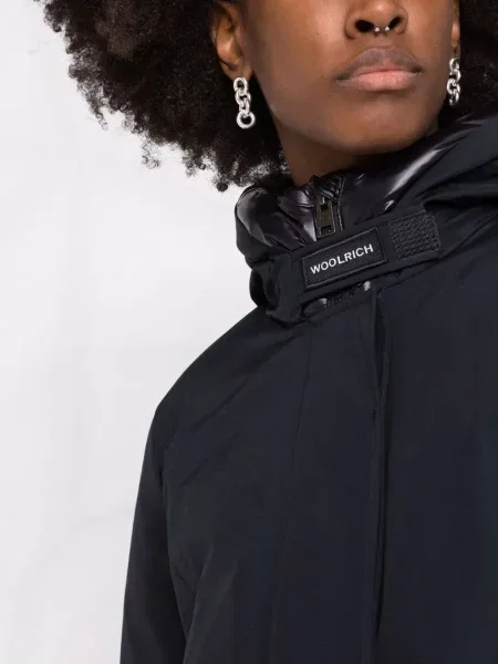 Kabát Woolrich s kapucí modrý