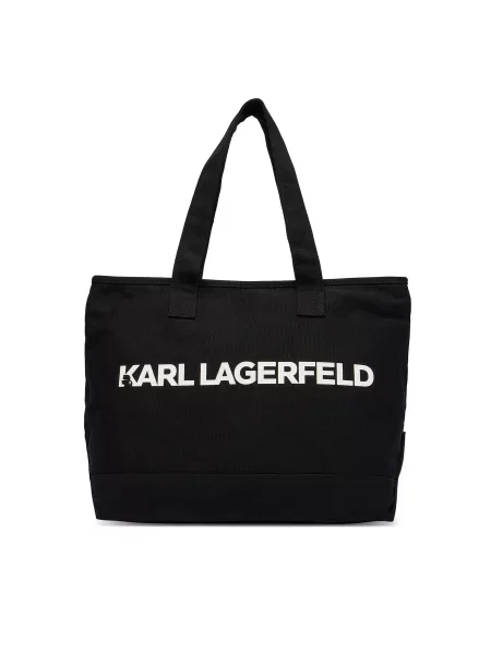 Karl Lagerfeld Nakupovalna torba ESSENTIAL / bela črna