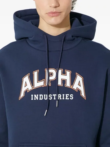 Hanorac cu glugă Alpha Industries cu imagine albastru
