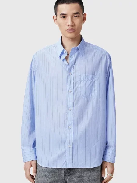 Košile AllSaints MARCEL regular s klasickým límcem modrá