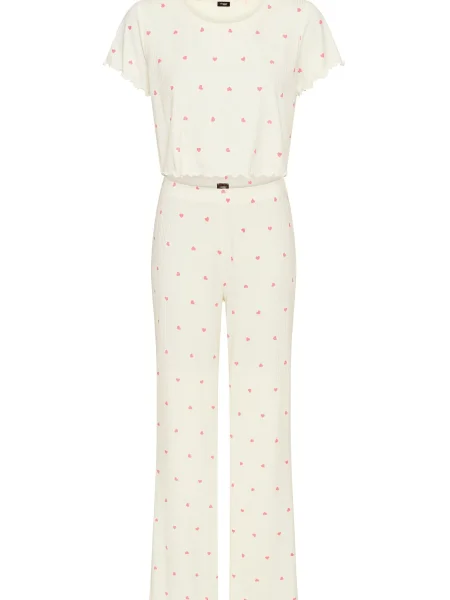 VIVANCE Pijama roz zmeură / murdar alb