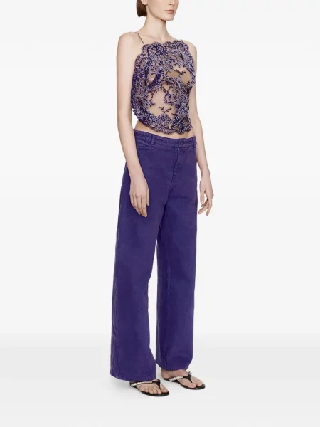 Top Christopher Esber din dantelă violet