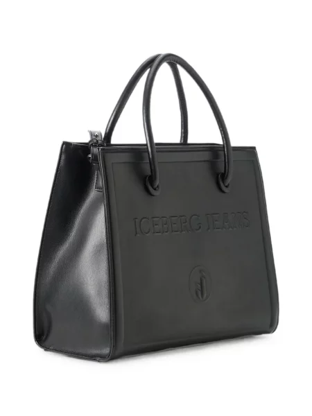 Geantă shopper Iceberg cu autograf negru