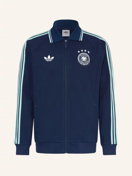 Adidas Tréninková Bunda Německo Venkovní Zpěv / tyrkysová modrá