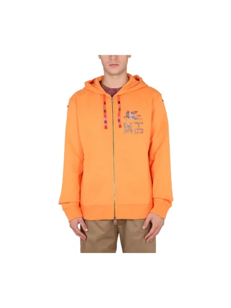Bluza z kapturem Etro z kapturem pomarańczowa