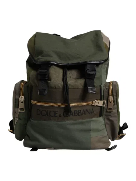 Lniana torba Dolce And Gabbana pleciona zielona