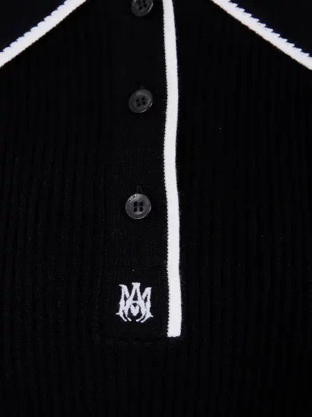 Polo Amiri cu broderie tricotate negru